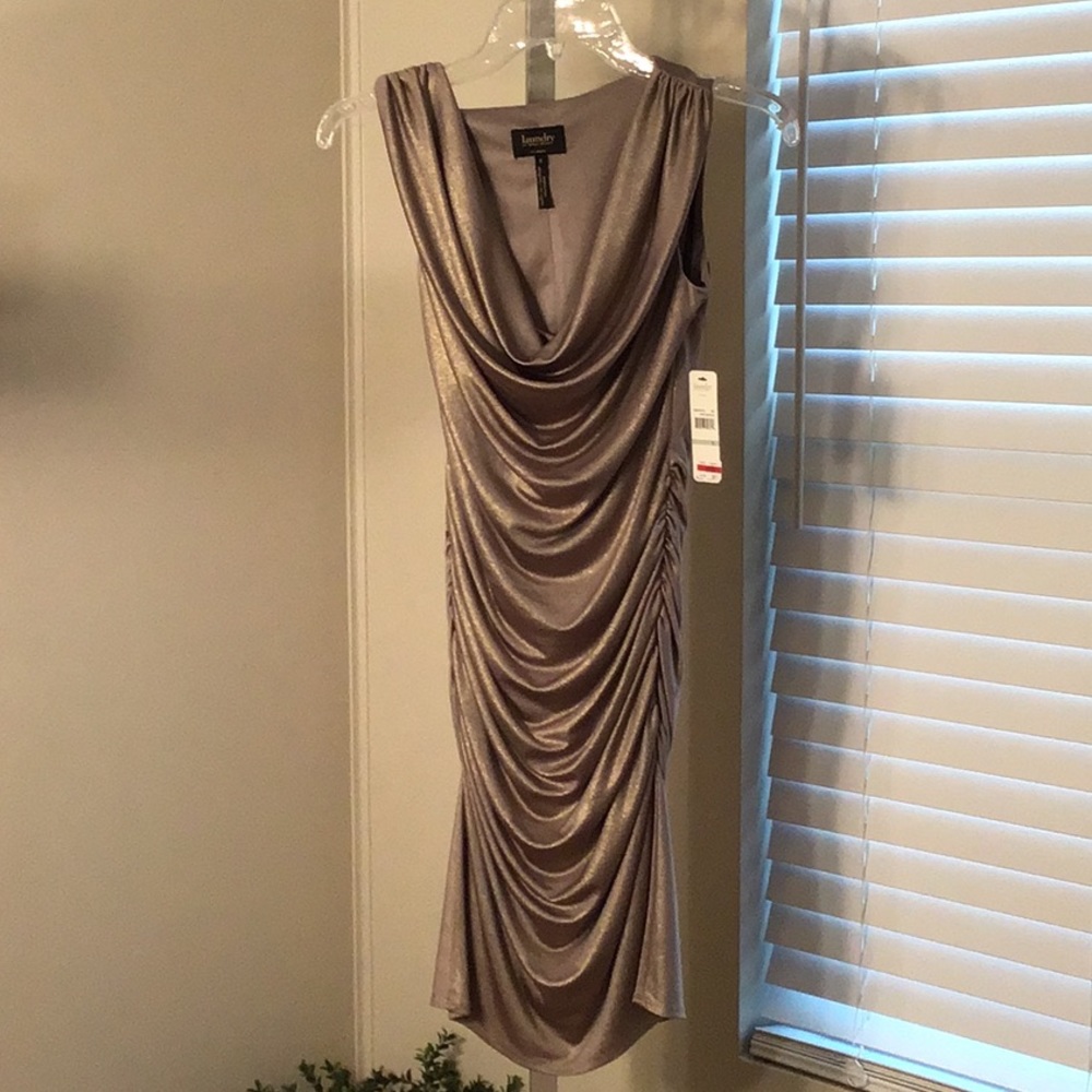 LAUNDRY Shelli Segal Bodycon Sexy Ruched Dress 0